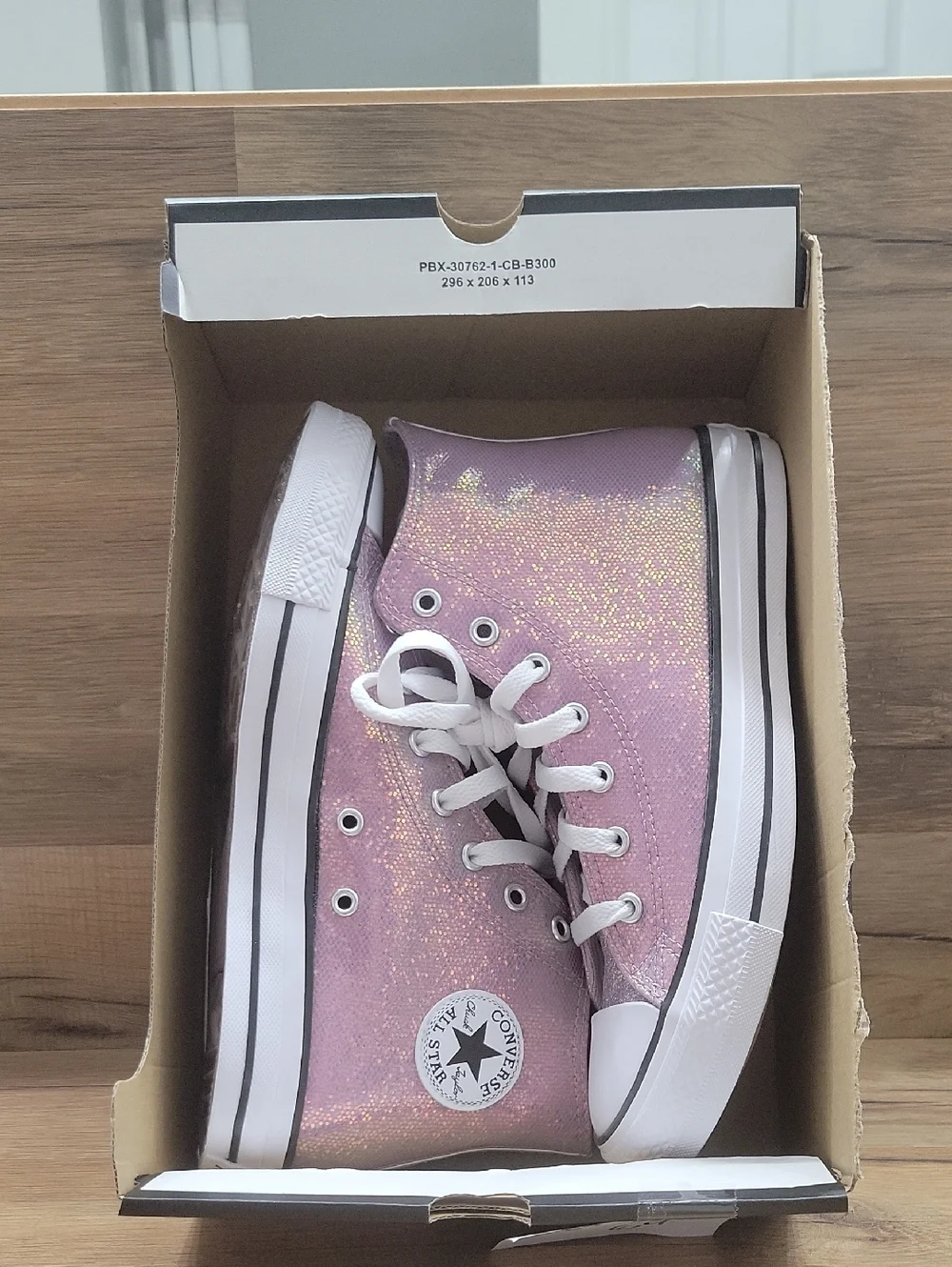Kids High-Top Glitter Sneakers in Pink